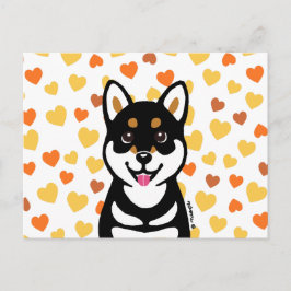 ハッピークロ芝はがきハート ポストカード