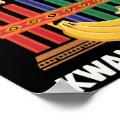 ハッピークワンザキャンドルアフリカホリデーアフリカンアメリ ポスター (角)