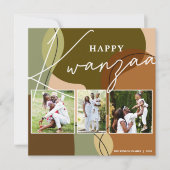 ハッピークワンザフォト3コラージホリデーカード シーズンカード (正面)