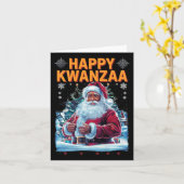 ハッピークワンザメリークリスマスアフリカンホイ カード (黄色い花)