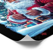 ハッピークワンザメリークリスマスアフリカンホイ ポスター (角)