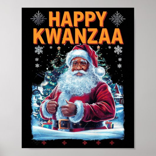 ハッピークワンザメリークリスマスアフリカンホイ ポスター (正面)