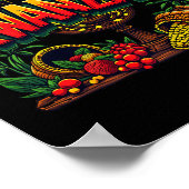 ハッピークワンザメンズクリスマスアフロアメリカンHappy K ポスター (角)