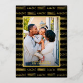 ハッピークワンザモダンムッドクロス写真黒金ゴールド 箔シーズンカード (正面)