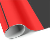 ハッピークワンザレッドブラックグリーンストライプズ模様 ラッピングペーパー (ロールコーナー)