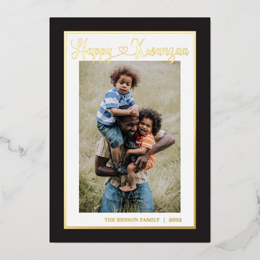 ハッピークワンザ独身のア写真 箔シーズンカード (正面)