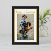 ハッピークワンザ独身のア写真 箔シーズンカード (立ち正面)