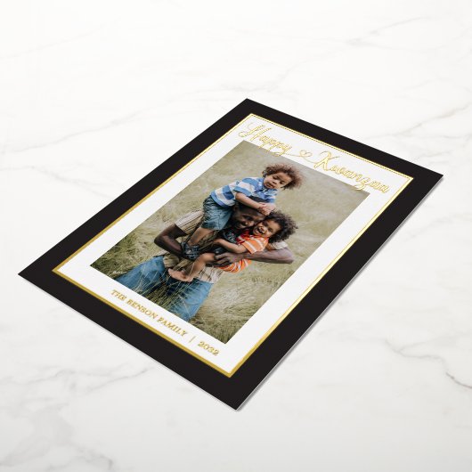 ハッピークワンザ独身のア写真 箔シーズンカード (回転した状態)