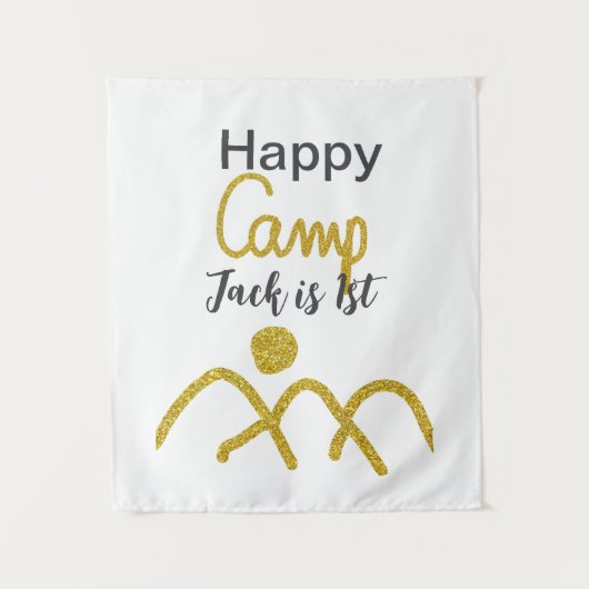 ハッピークampingキャンパー1歳の誕生日子供たちの輝く太陽 タペストリー (正面)