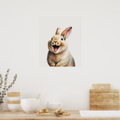 ハッピーグライングベビーバニーラビット子供部屋 ポスター (キッチン)