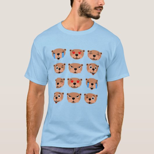ハッピーグラウンドグスデイ可愛い絵文字かわいい Tシャツ (正面)