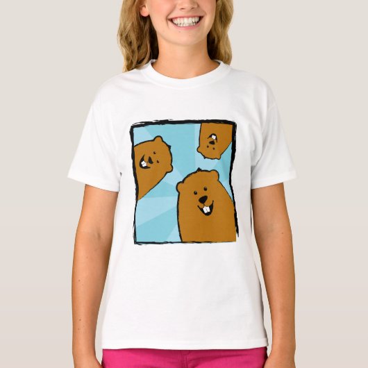 ハッピーグラウンドホグとスマイルTシャツ Tシャツ (正面)
