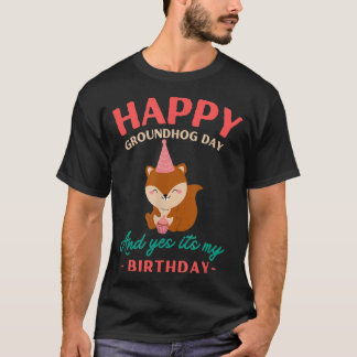 ハッピーグラウンドホグデイ誕生日グラウンドホッグ愛好家 Tシャツ