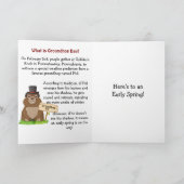 ハッピーグラウンドホッグの日と履歴カードウェルカム春 カード (内部)