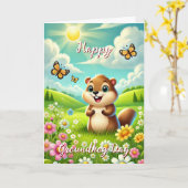 ハッピーグラウンドホッグの日と履歴カードウェルカム春 カード (黄色い花)