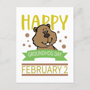 ハッピーグラウンドホッグの日2月2日 ポストカード