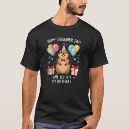 ハッピーグラウンドホッグデーお誕生日おめでとう Tシャツ