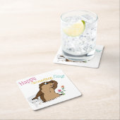 ハッピーグラウンドホッグデー スクエアペーパーコースター (インサイチュ)