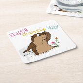 ハッピーグラウンドホッグデー スクエアペーパーコースター (アングル)