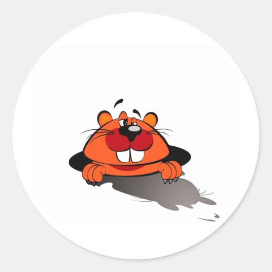 ハッピーグラウンドホッグデー ラウンドシール (正面)