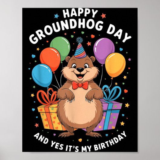ハッピーグラウンドホッグデー&私の誕生日2月2日 ポスター (正面)
