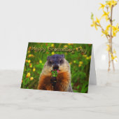 ハッピーグラウンドホッグ食べ物デイの花 カード (黄色い花)