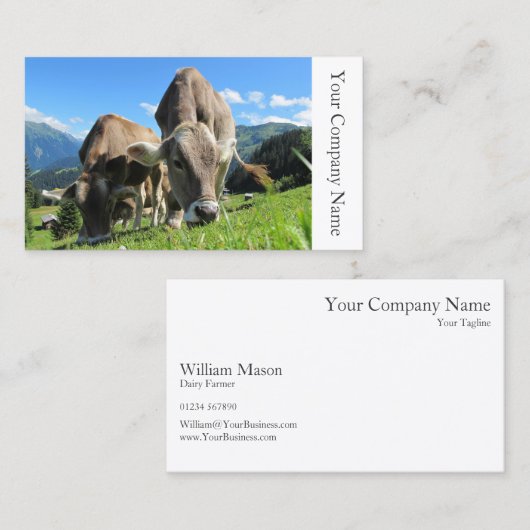 ハッピーグラジューズ牛の写真 – 名刺 (正面/裏面)