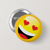 ハッピーグラブラブハート絵文字顔パーティー 缶バッジ (正面&裏面)