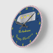 ハッピーグラマーヴィンテージストリームライントレーラー ラウンド壁時計 (傾斜)