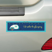 ハッピーグラムパーアクアマリンヴィンテージティアドロップトレーラー バンパーステッカー (車上)