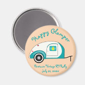 ハッピーグラムパーアクアマリンヴィンテージティアドロップトレーラー マグネット (正面/裏面)