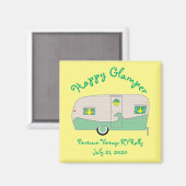 ハッピーグラムパーグリーンヴィンテージキャンドハムトレーラー マグネット (正面/裏面)