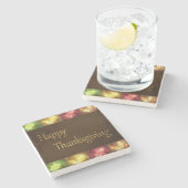 ハッピーグランジ感謝祭葉の数 ストーンコースター (横)