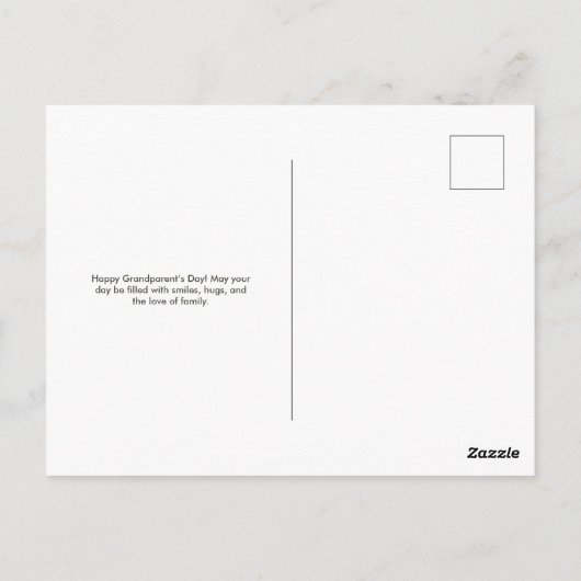 ハッピーグランドペアレントの一日かわいい漫画 ポストカード (裏面)