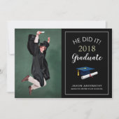 ハッピーグラードトレンディー写真パーティー発表 招待状 (正面)