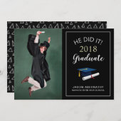 ハッピーグラードトレンディー写真パーティー発表 招待状 (正面/裏面)