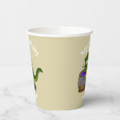 ハッピーグリーンアリゲーター料理ディナー漫画 紙コップ (左)