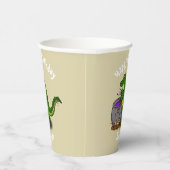 ハッピーグリーンアリゲーター料理ディナー漫画 紙コップ (右)