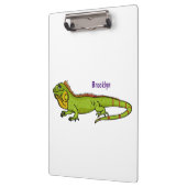 ハッピーグリーンイグアナ漫画イラストレーション クリップボード (左)