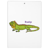 ハッピーグリーンイグアナ漫画イラストレーション クリップボード (裏面)