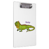 ハッピーグリーンイグアナ漫画イラストレーション クリップボード (右)