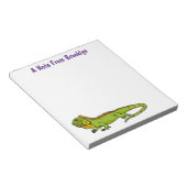 ハッピーグリーンイグアナ漫画イラストレーション ノートパッド (アングル)
