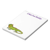 ハッピーグリーンイグアナ漫画イラストレーション ノートパッド (回転)
