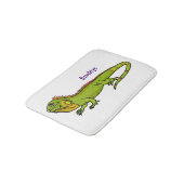 ハッピーグリーンイグアナ漫画イラストレーション バスマット (アングル)