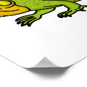 ハッピーグリーンイグアナ漫画イラストレーション ポスター (角)