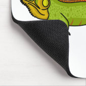 ハッピーグリーンイグアナ漫画イラストレーション マウスパッド (コーナー)