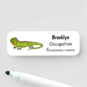 ハッピーグリーンイグアナ漫画イラストレーション 名札 (インサイチュ)