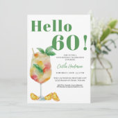 ハッピーグリーンカクテルドリンク60誕生日 招待状 (スタンド正面)