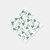 ハッピーグリーンクローバー葉ズアートパターンIII スタンダードカクテルナプキン (角)