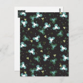 ハッピーグリーンクロ葉ーバーアートパターンIV ポストカード (正面/裏面)